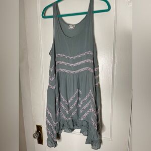 Free People Blue/Green & Lavender Lace Slip